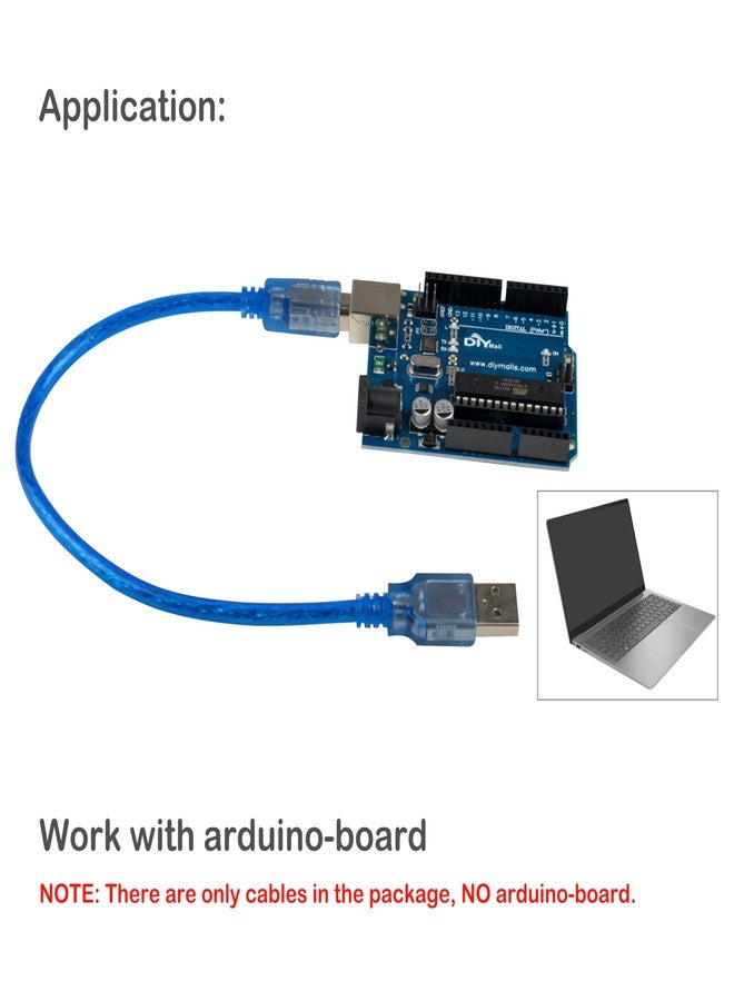 DIYmall 2PCS USB2.0 Cable 30cm/11.8inch Flexible USB-A to USB-B Cable for Arduino 2560 R3 Printer - Image 5