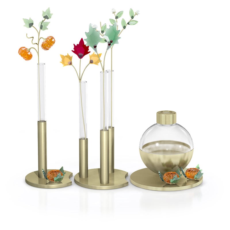 SWAROVSKI Garden Tales Autumn Leaves Figurine  Golden-Yellow and Red Swarovski Crystals and Brushed Champagne Gold Tone-Finish Stem  Part of the Swarovski Garden Tales Collection - Image 3