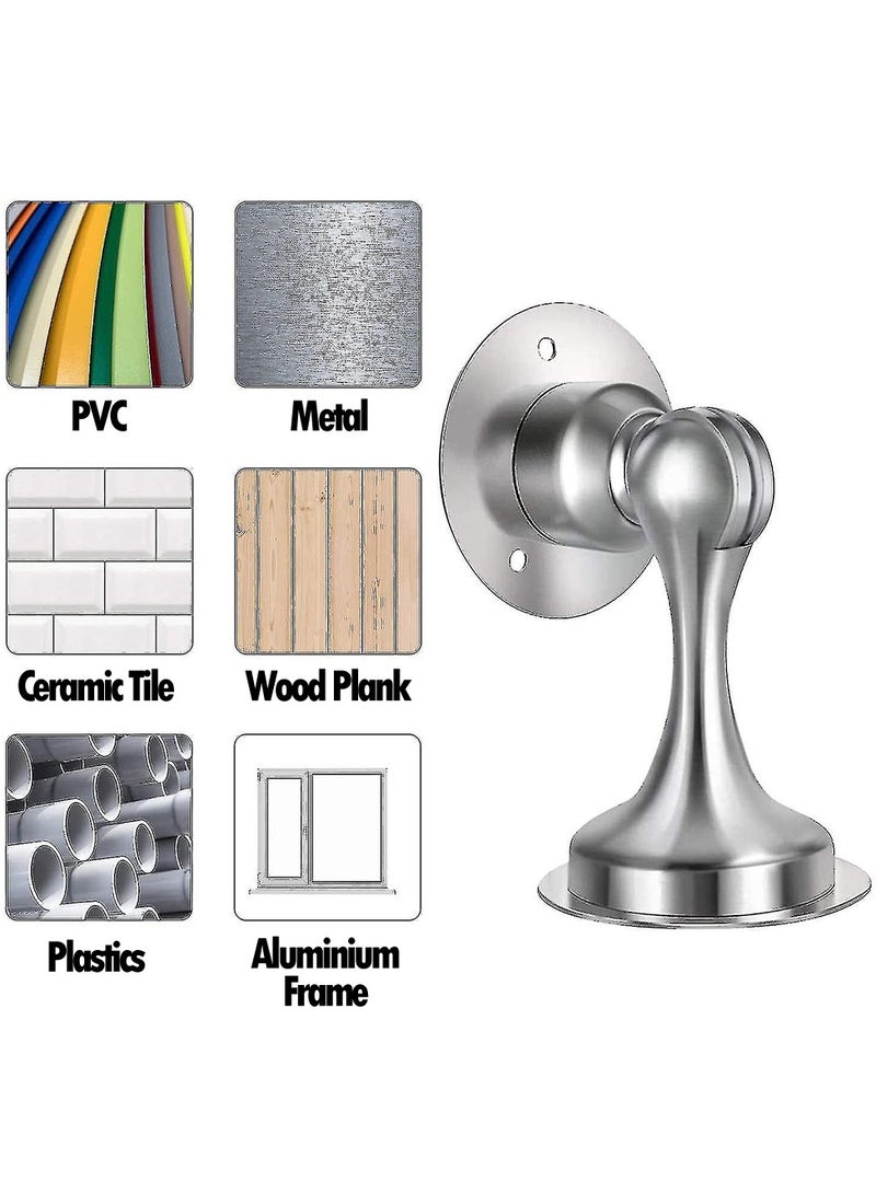2 Pcs Magnetic Door Stop, Door Stoppers with Catch 3M Self Adhesive/Conceal Screws Mounted, Magnetic Door Catch for Home Office, Patio - Image 2