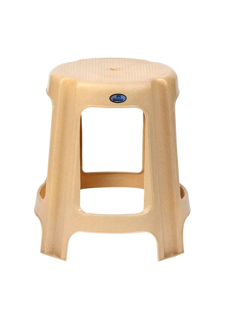 NILKAMAL Nilkamal STL10 Strong and Durable Plastic Seating Stool for Home | Bedroom | Bathroom | Kitchen | Living Room | Office | Adult | Kids | Garden Stool with high Load Capacity (Marble Beige)  - Image 1