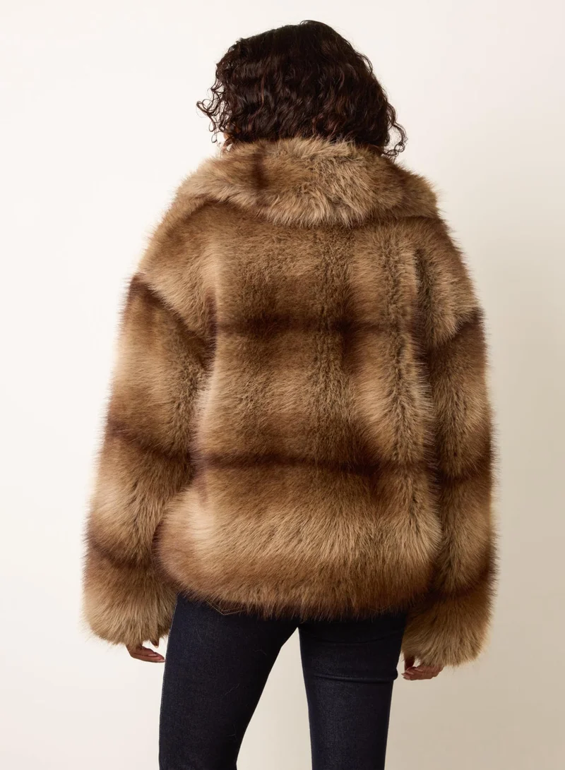 Blue Vanilla  Faux Fur Short Coat for Women | Best Price UAE