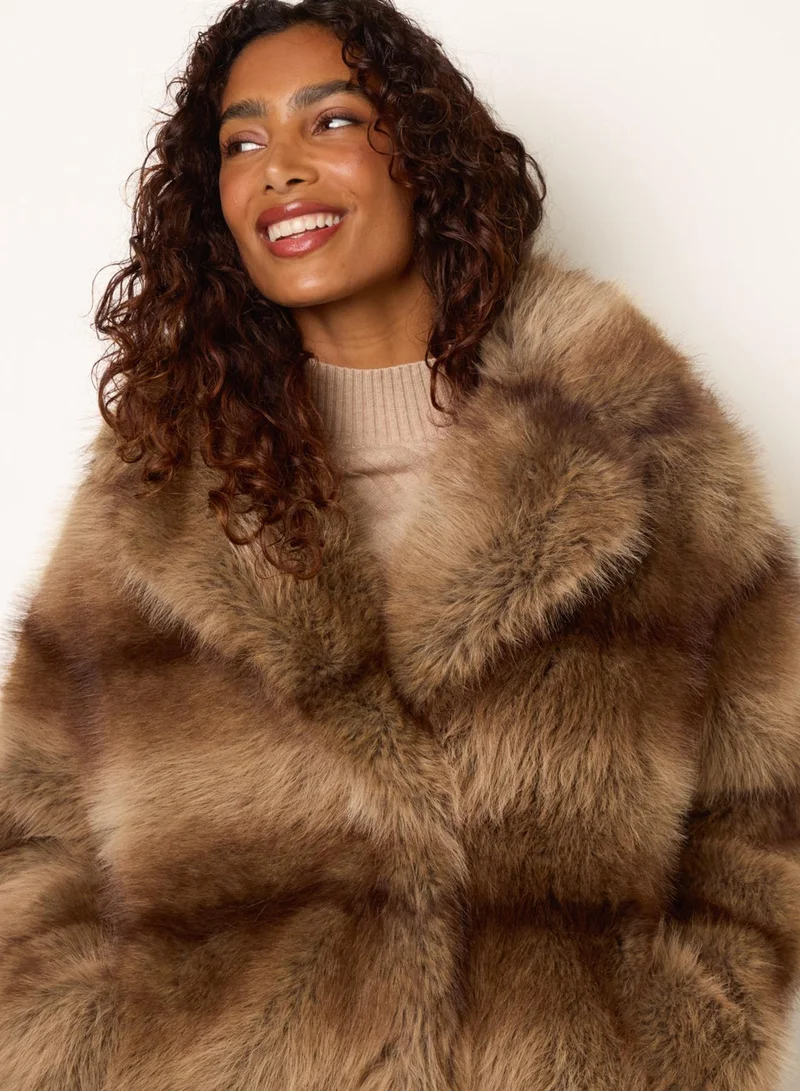 Blue Vanilla  Faux Fur Short Coat for Women | Best Price UAE