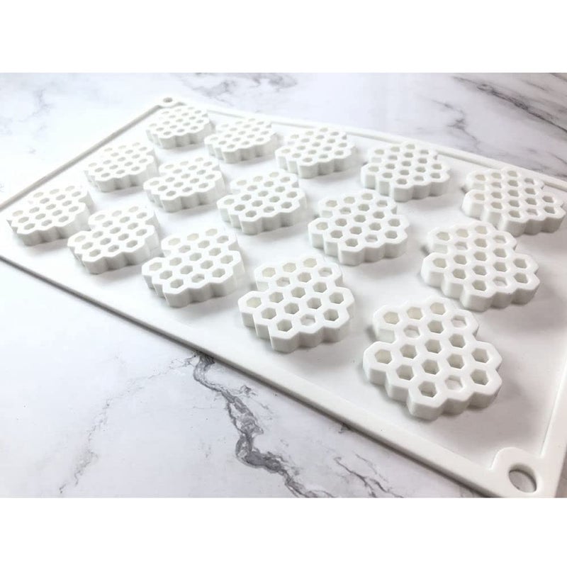 TUKE 15 Cavity Silicone Honeycomb Molds for Chocolate Honeycomb Bee Silicone Fondant Mold Beehive Silicone Baking Molds Bee Candy Silicone Mold for Kitchen Cake Cupcake - Image 5