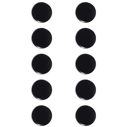 PYJLBX Fridge Magnets, 10 Pcs Strong Refrigerator Magnets, Heavy Duty Round Small Magnets for Whiteboard Fridge Locker Craft,Decorative Cute Mini Magnet for School Classroom Office Kitchen Home, Black - Image 1