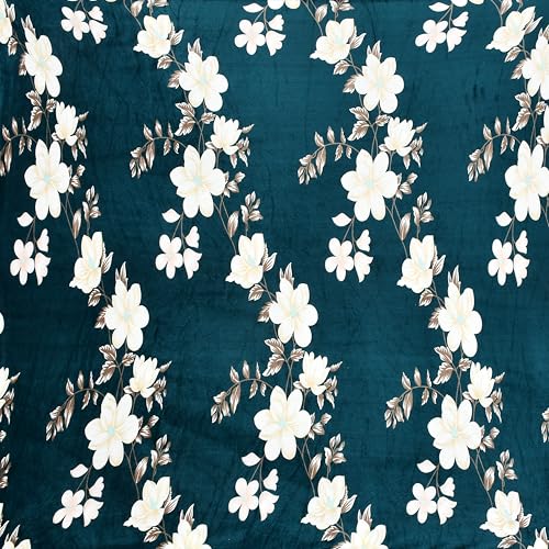 TIB® Warm Reversible Quilt Cover Double Bed with Zipper, Duvet Cover Double Bed Soft Flannel (90x100) Inches (Green Flower) - Image 2