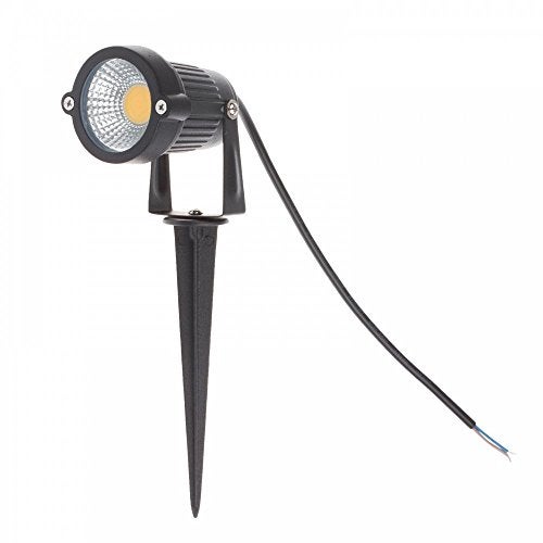 LemonBest® High Power Outdoor Decorative Lamp Lighting 5W COB LED Landscape Garden Wall Yard Path Light Warm Cool White DC 12V w/Spiked Stand, Pack of 2 (Warm White) - Image 2