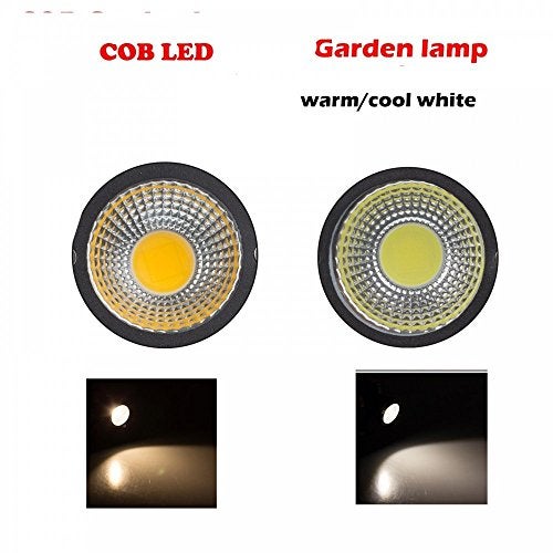 LemonBest® High Power Outdoor Decorative Lamp Lighting 5W COB LED Landscape Garden Wall Yard Path Light Warm Cool White DC 12V w/Spiked Stand, Pack of 2 (Warm White) - Image 3