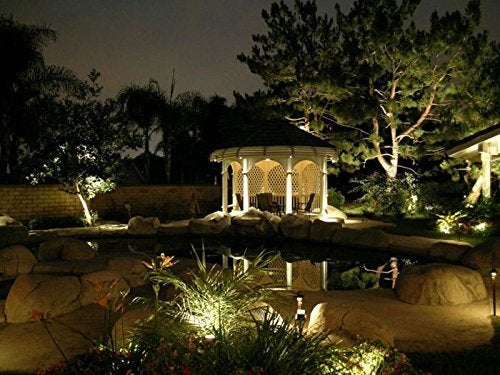 LemonBest® High Power Outdoor Decorative Lamp Lighting 5W COB LED Landscape Garden Wall Yard Path Light Warm Cool White DC 12V w/Spiked Stand, Pack of 2 (Warm White) - Image 5