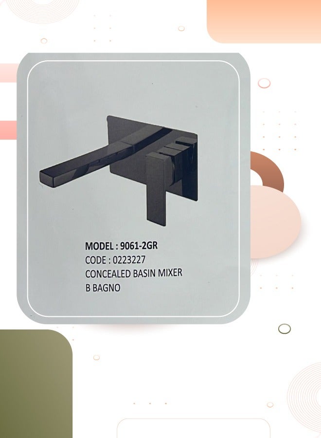 Bbagno 9061-2gr Italian Grey Concealed Basin Mixer