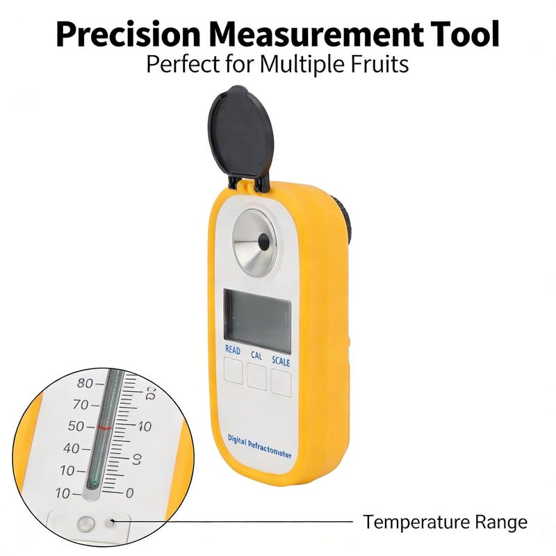 Handheld Digital Refractometer Fruit Sugar Meter Pocket Tester with Accurate Display - Fast Calibration, High Precision for Pear Watermelon Grape - Image 2