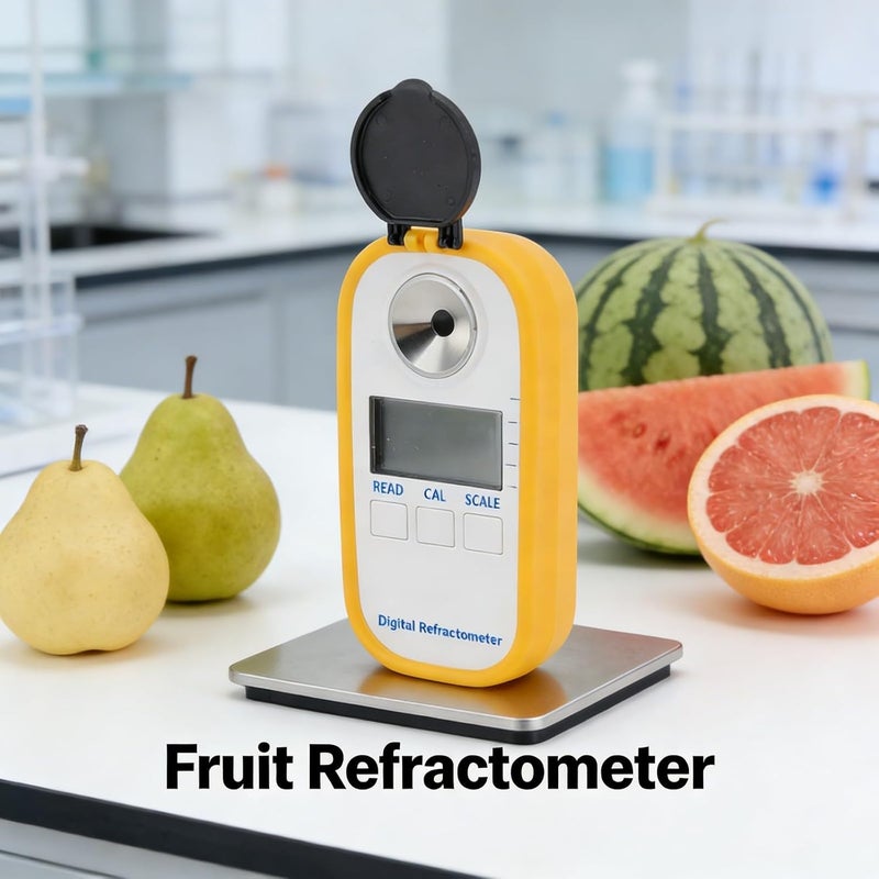 Handheld Digital Refractometer Fruit Sugar Meter Pocket Tester with Accurate Display - Fast Calibration, High Precision for Pear Watermelon Grape - Image 3