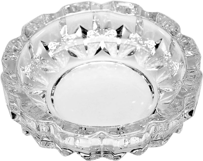 JENY Crystal Heavy Glass Smoking for cigarette cigar Ashtray for Indoor and Outdoor Home Office Tabletop Decorative Round - Image 5