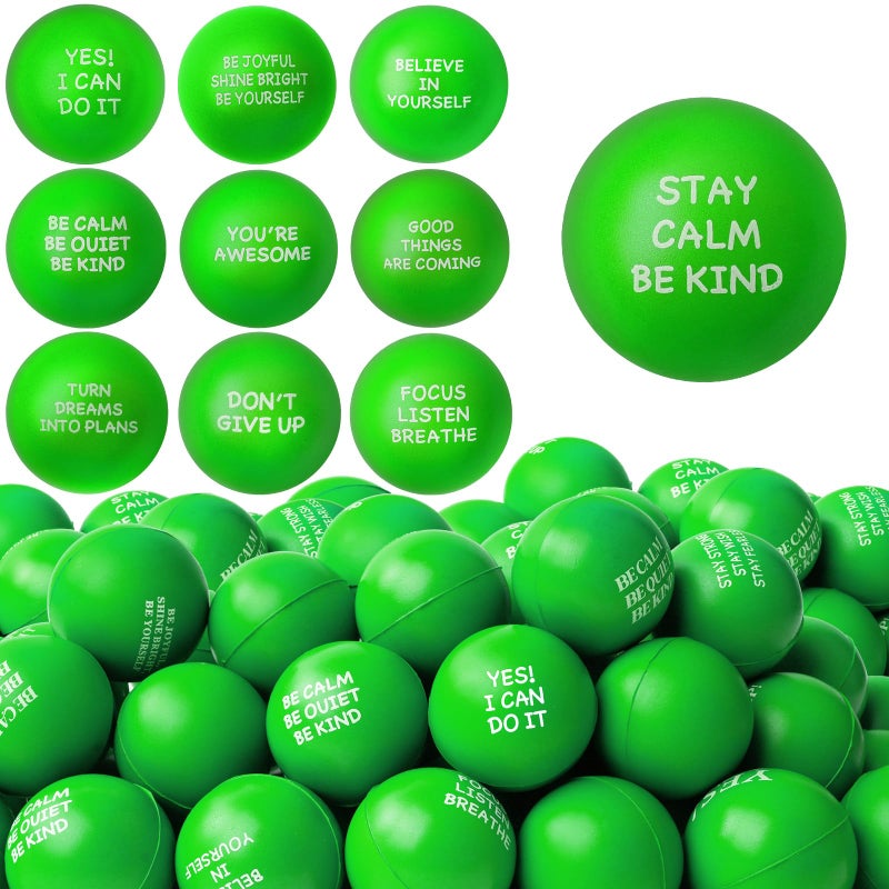 SHQDD 54PCS Stress Balls Stress Balls for Adults Soft Sponge Squeeze Toys with Inspirational Quotes Office Classroom Stress Relief Gifts Anxiety Relief Fidget Toys Classroom Prizes Student Gifts - Image 3
