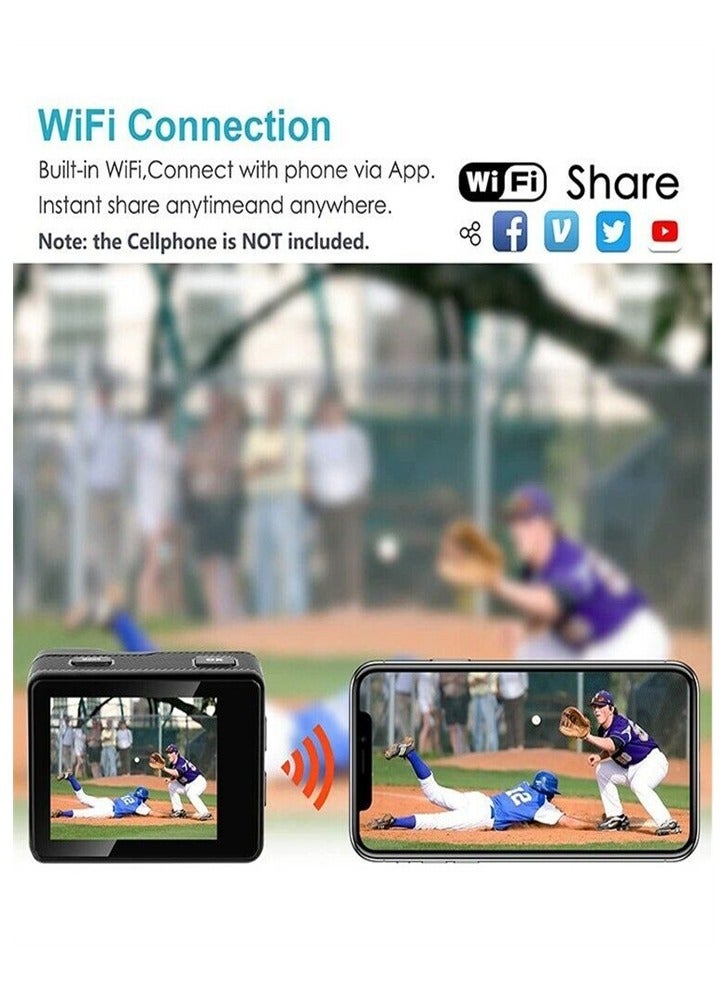 Gray Sports Camera 4K 128GB Anti-Shake Camera with Remote Control Sports Camera - Image 4