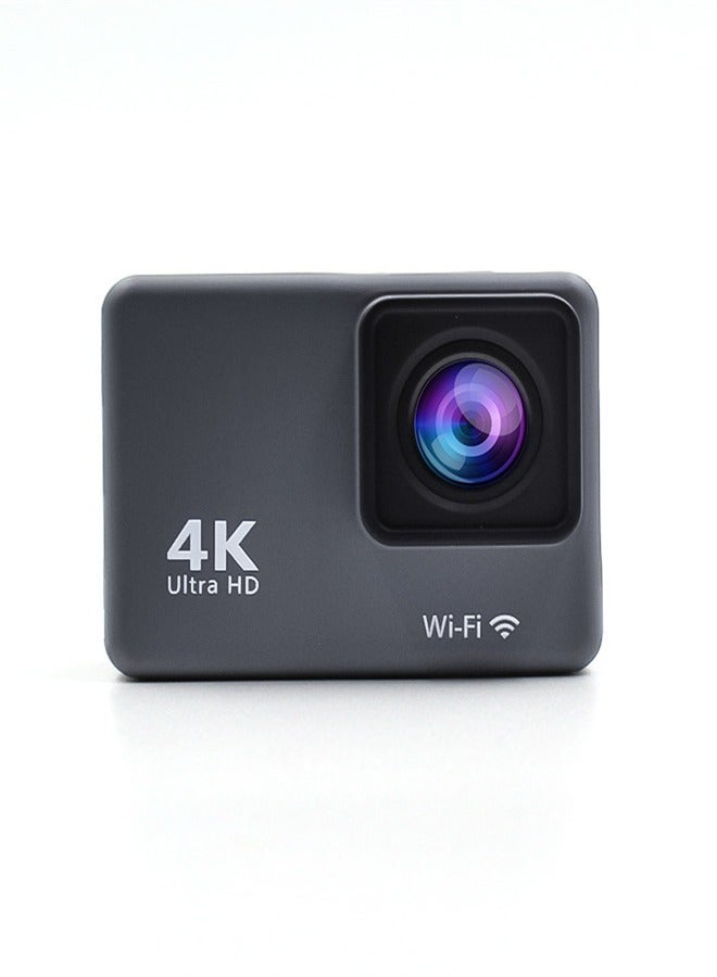 Gray Sports Camera 4K 128GB Anti-Shake Camera with Remote Control Sports Camera - Image 3