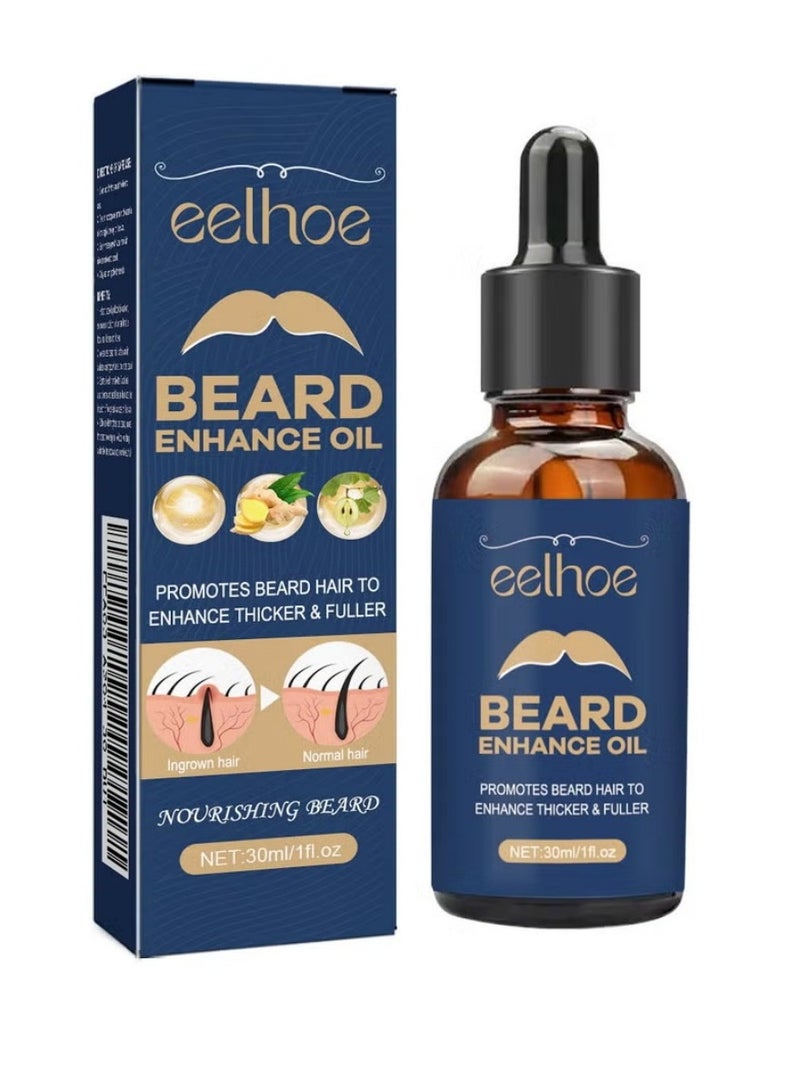 EELHOE EELHOE Beard Growth Oil - Nourishing Treatment for Thicker, Softer Facial Hair with Moisturizing Shine | Strengthens Roots & Prevents Itch - Image 1
