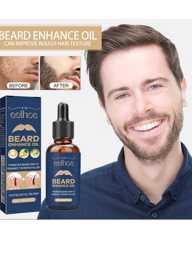 EELHOE EELHOE Beard Growth Oil - Nourishing Treatment for Thicker, Softer Facial Hair with Moisturizing Shine | Strengthens Roots & Prevents Itch - Image 4