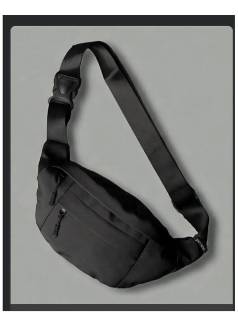 High Quality Waist Bag for Travel, Hiking, Running, Sports, Unisex (Black, Medium)