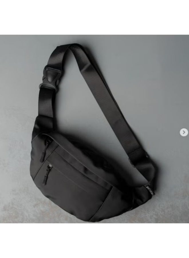 Fashionable Water Resistant Crossbody Bag - Lightweight and Suitable for Travel and Sports for Men and Women (Black, Medium)