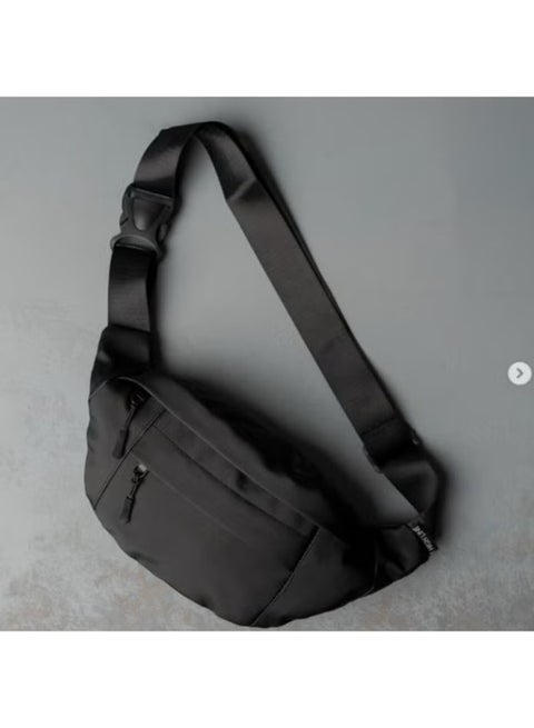 Fashionable Water Resistant Crossbody Bag - Lightweight and Suitable for Travel and Sports for Men and Women (Black, Medium)