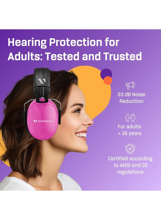 Vanderfields Ear Defenders Adult - Foldable Hearing Protection Ear Muffs Noise Cancelling - Perfect for DIYm Working, Shooting, Gardening - Adjustable Headband for Adults Men Women - 2 Years Warranty - Image 2