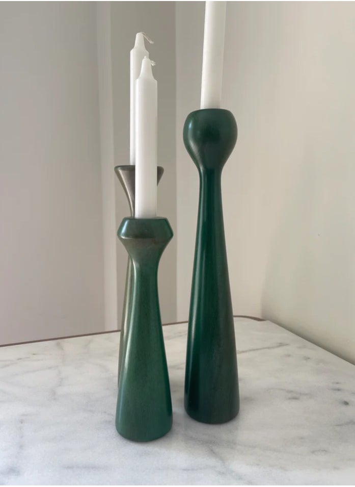 Home Styling Collection - 3 Wooden Candle Holders - Image 1