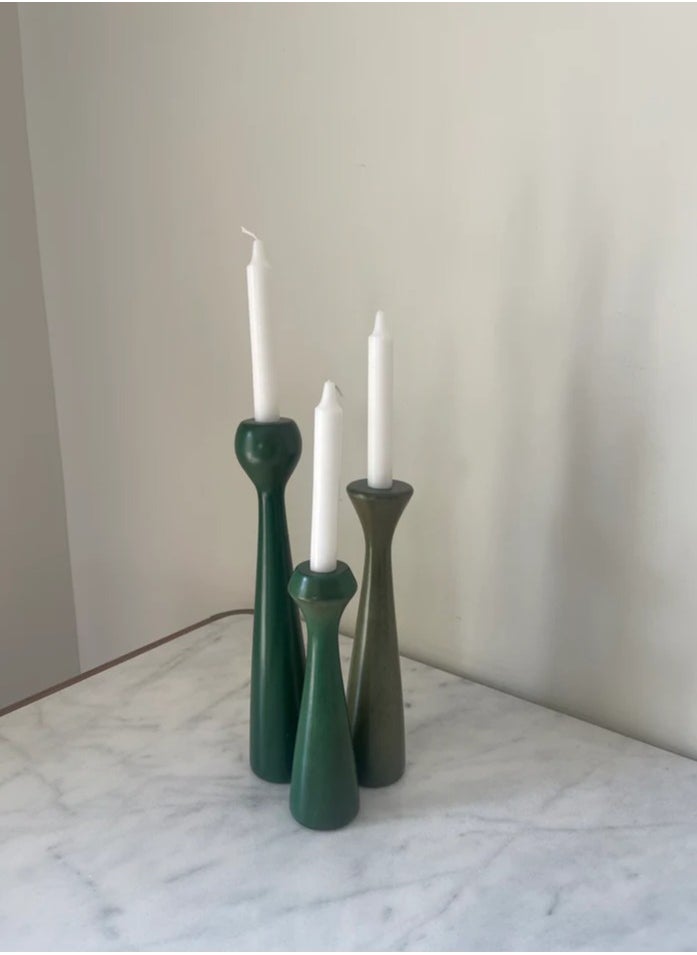 Home Styling Collection - 3 Wooden Candle Holders - Image 1
