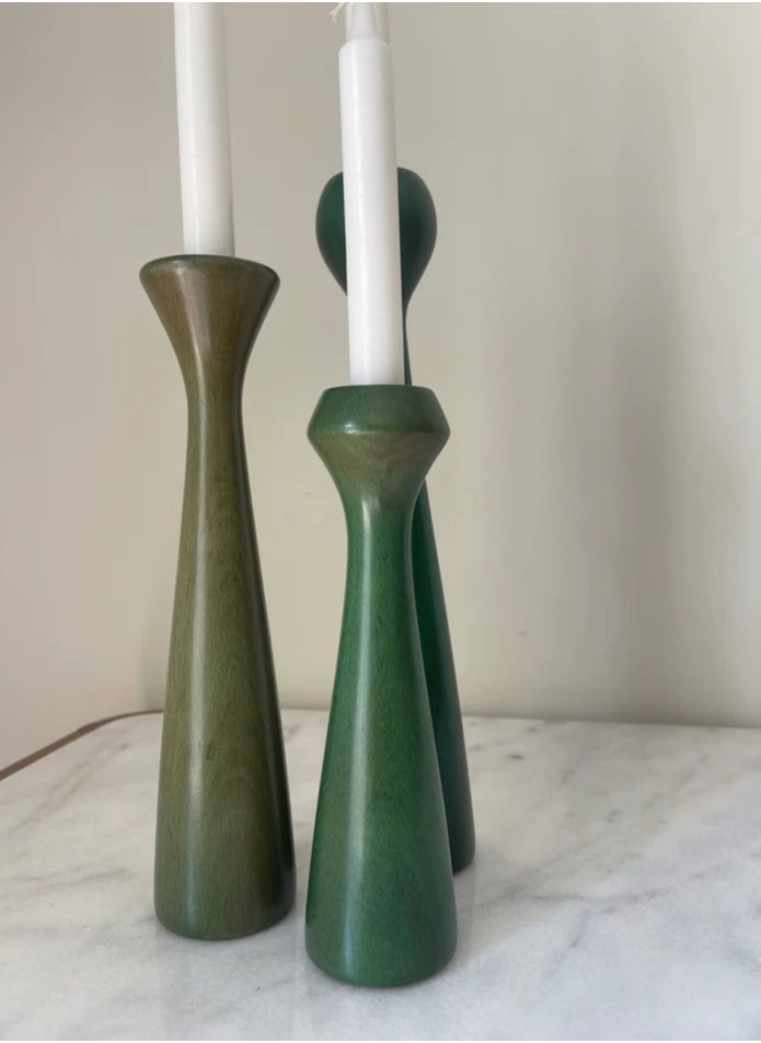 Home Styling Collection - 3 Wooden Candle Holders - Image 1