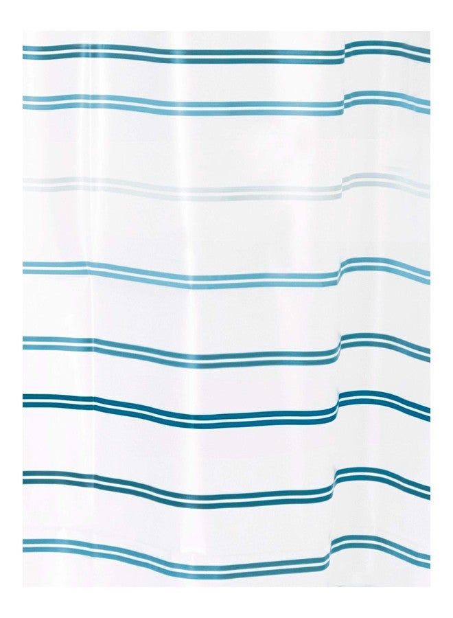 InterDesign iDesign - 74870 Lindy Stripe PEVA Bathroom Shower Curtain, 72 x 72 Inches - White and Blue - Image 2