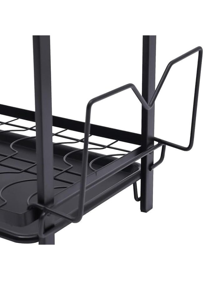 Stainless Steel 3-Tier Dish Drying Rack with Side Holders and Hooks for Forks, Knives and Cutting Boards50X8X25Cm - Black - pzsku/ZD9D7E9D685895459DD63Z/45/_/1738483136/381cba1b-ec86-42b5-9620-e7fb4dfe2cac