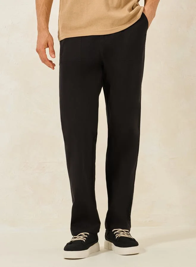 Styli Pocket Panel Relaxed Fit Cotton Chino