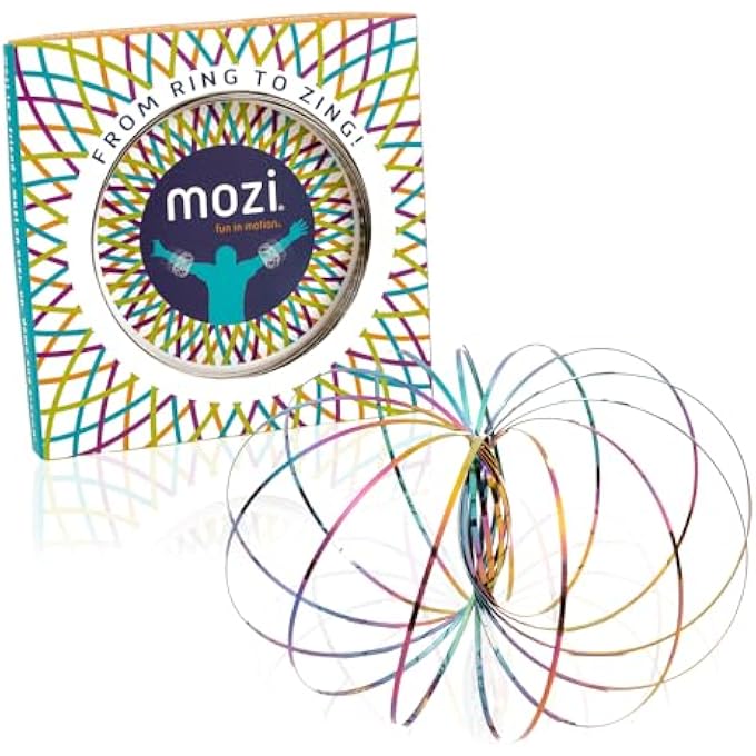 Mozi Geometric Magic Flow Ring - Easy to Use - 3D Arm Spinner Bracelet Toy for Kids and Adults (Iridescent) - Image 1