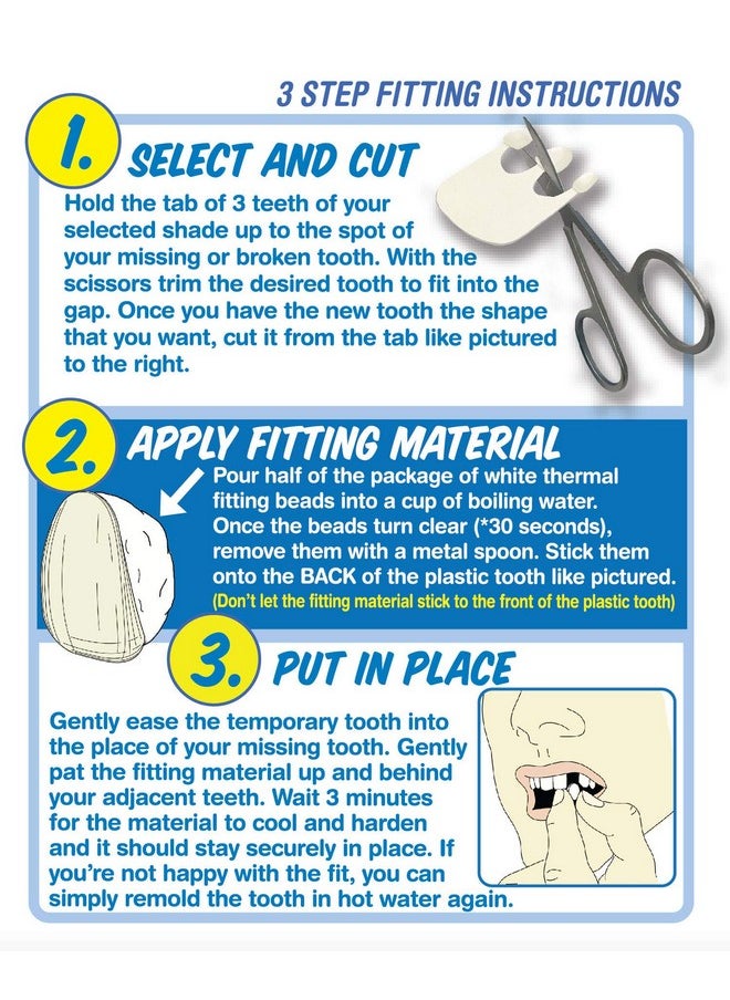 Instant Smile - Triple Shade Temporary Tooth Kit - Replace A Missing Tooth In Just 5 Minutes! - Image 1