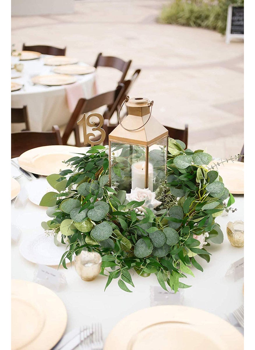 Trimgrace Trimgrace 4 Pack 6.5 Feet Artificial Eucalyptus Garland with Willow Leaves Vine Greenery for Wedding Table Runner Centerpiece Arch Bridal Baby Shower Fireplace Decor  - Image 5