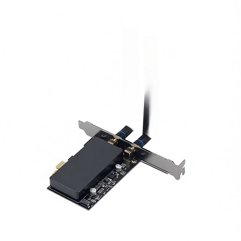 بطاقة شبكة لاسلكية من الجيل WIFI6 AX200 لمكتبات PC، مستقبل واي فاي ثنائي النطاق 5G، مع بوابة PCI-E ولاسلكية بلوتوث 5.2 لمكتبات PC - Image 1