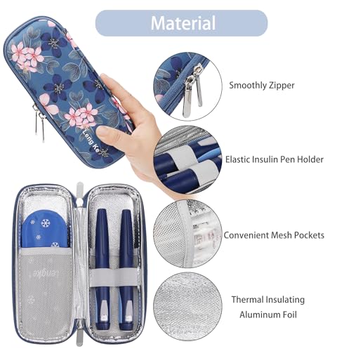 BOMKEE Insulin Cooler Travel Case, Diabetic Insulin Pen Carrying Case Portable Insulin Cooling Bag Organizer for Diabetic Supplies with 2 Ice Pack - Image 3