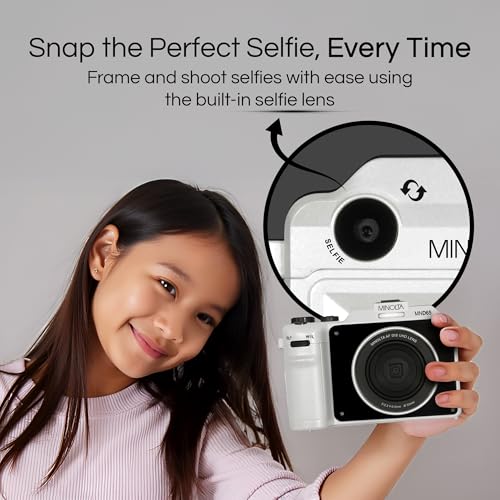 Minolta Digital Camera – 56MP Photos, 4K 60FPS Video, Dual-Lens Selfie Design, 18X Zoom, Wi-Fi, RAW/JPEG Capture, 3” LCD, Compact Travel Camera (Gray) - Image 4