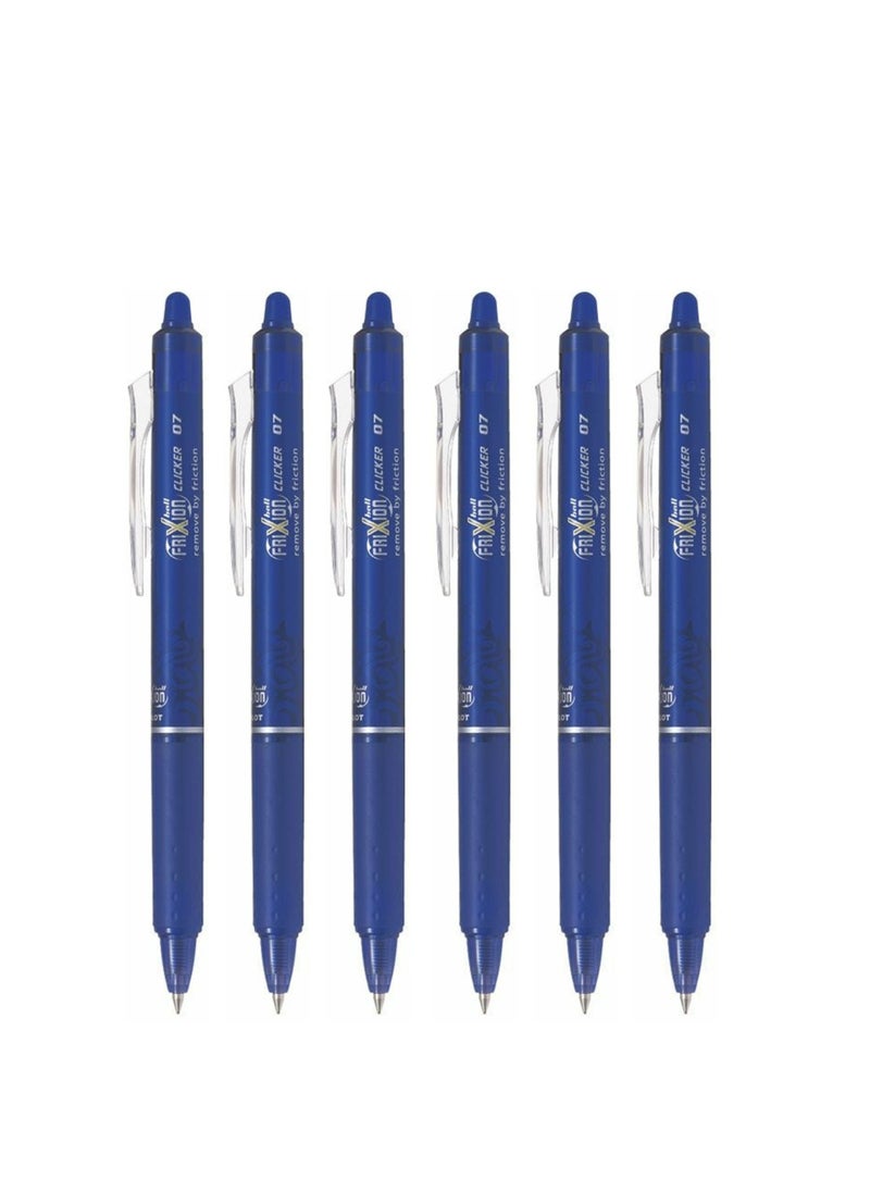 6-Piece Frixion Clicker Erasable Ball Pen 0.7mm Tip Blue Ink - pzsku/ZD9D82B71649C3D518EE5Z/45/_/1656053699/00e70931-52ce-4367-906b-6e9675e5137f