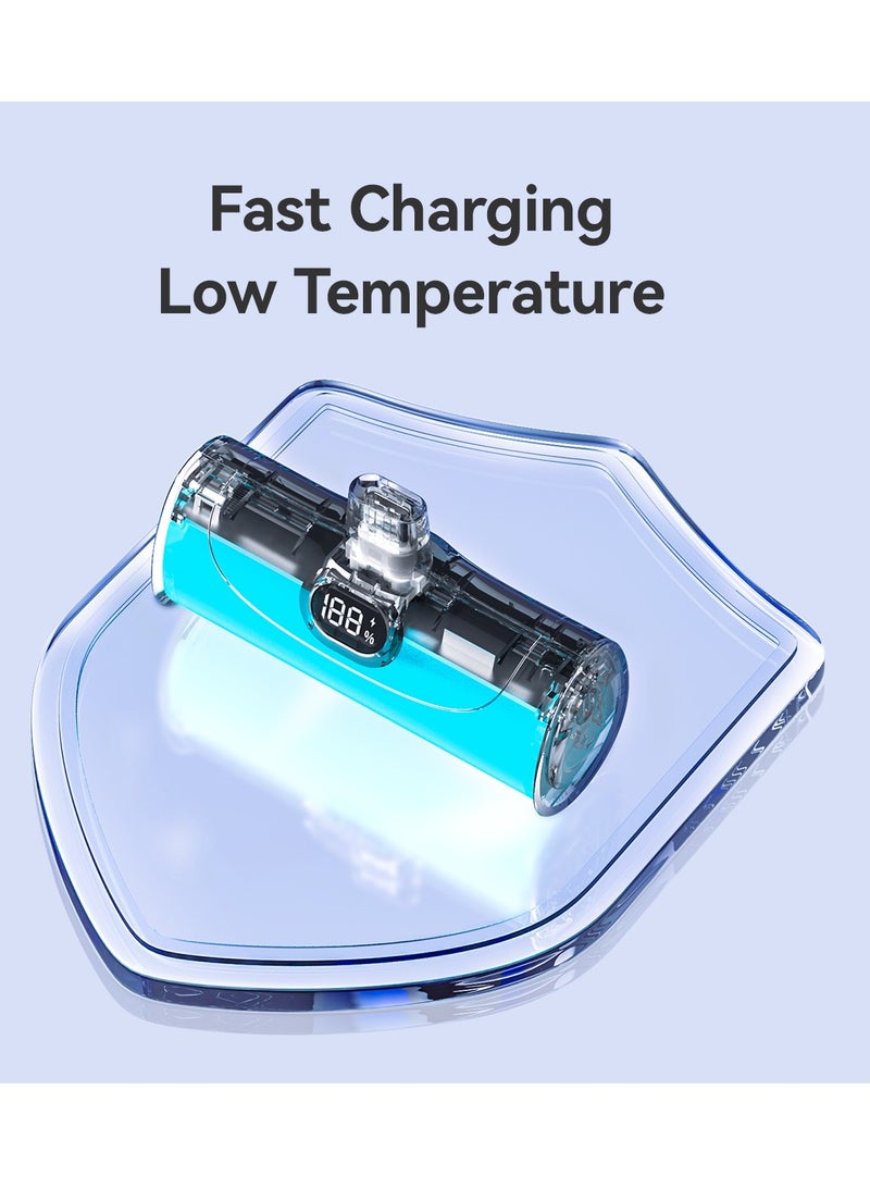 zime باور بانك زيم كابسول، شاحن محمول صغير مع موصل مدمج، بطارية بسعة 5,000 مللي أمبير 22.5 واط، لجهاز آيفون 14/13/12 - Image 2