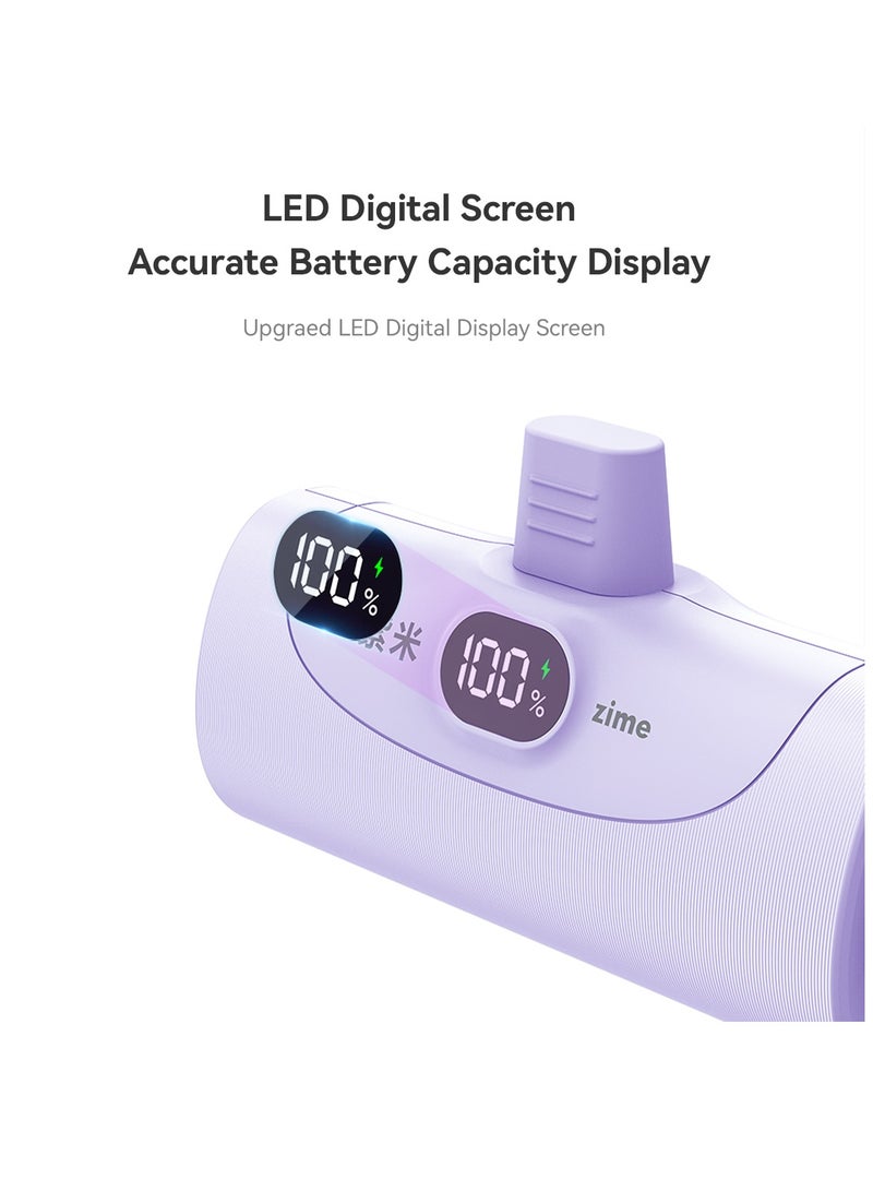 zime باور بانك زيم كابسول، شاحن محمول صغير مع موصل مدمج، بطارية بسعة 5,000 مللي أمبير 22.5 واط، لجهاز آيفون 14/13/12 - Image 3
