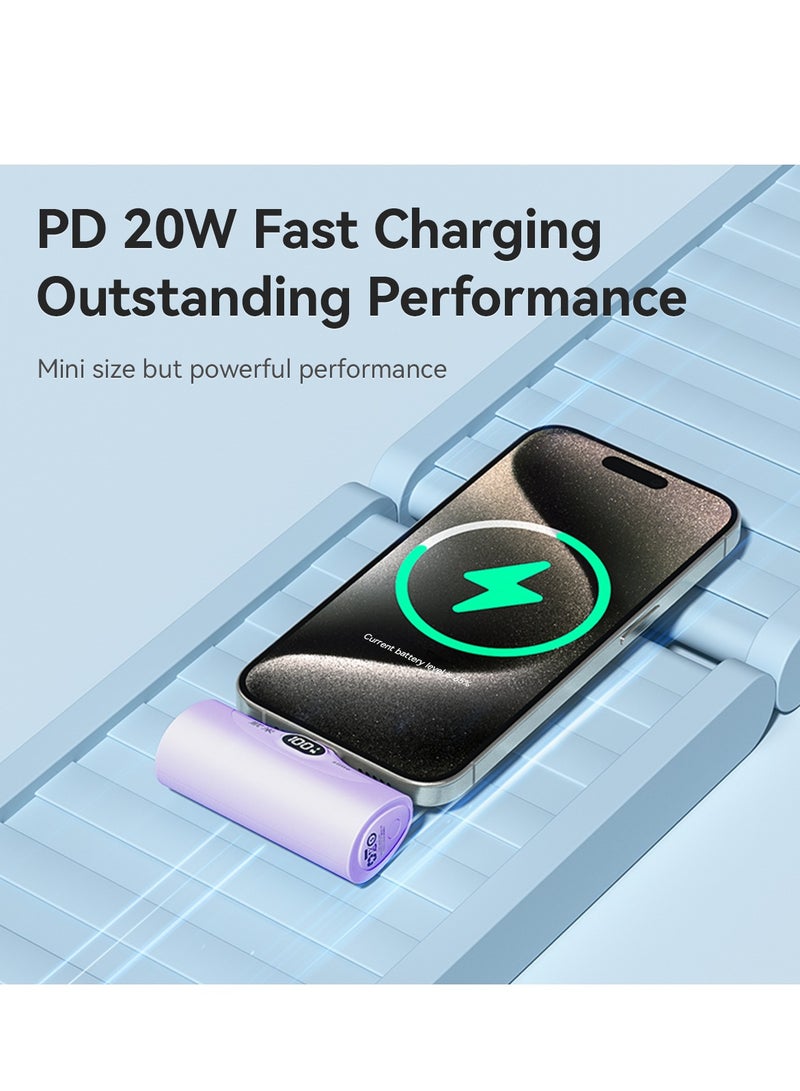 zime باور بانك زيم كابسول، شاحن محمول صغير مع موصل مدمج، بطارية بسعة 5,000 مللي أمبير 22.5 واط، لجهاز آيفون 14/13/12 - Image 5