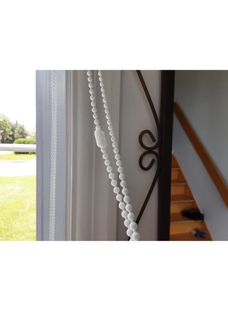 Bukela 10 Meters Roller Blind Bead Chain Cord with 10 Pieces Plastic Roller Blind Chain Connectors for Roller, Roman, Vertical, Venetian Blind, Roller Blind Fittings, Roller Blind Spares, Roller Blind Cord for Roller Blind Replacement Parts Repair Fittings (White) - Image 5