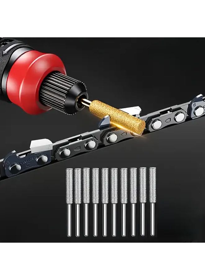 5 5mm 5pcs Titanium Coated Chain Saw Sharpener Set For Metal Wood Glass - Image 1