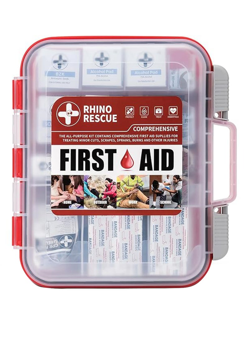 RHINO RESCUE 350 Pieces OSHA All-Purpose First Aid Kit, Ideal for Emergency, School, Business FSA HSA Eligible  - Image 1