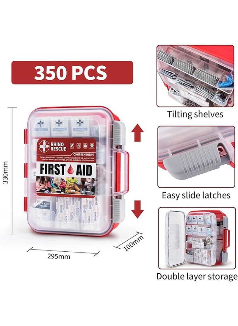 RHINO RESCUE 350 Pieces OSHA All-Purpose First Aid Kit, Ideal for Emergency, School, Business FSA HSA Eligible  - Image 3