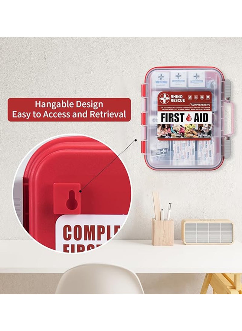 RHINO RESCUE - 350 Pieces OSHA All-Purpose First Aid Kit, Ideal for Emergency, School, Business FSA HSA Eligible - Image 1