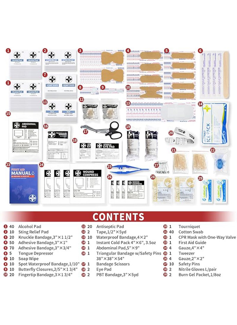 RHINO RESCUE 350 Pieces OSHA All-Purpose First Aid Kit, Ideal for Emergency, School, Business FSA HSA Eligible  - Image 2