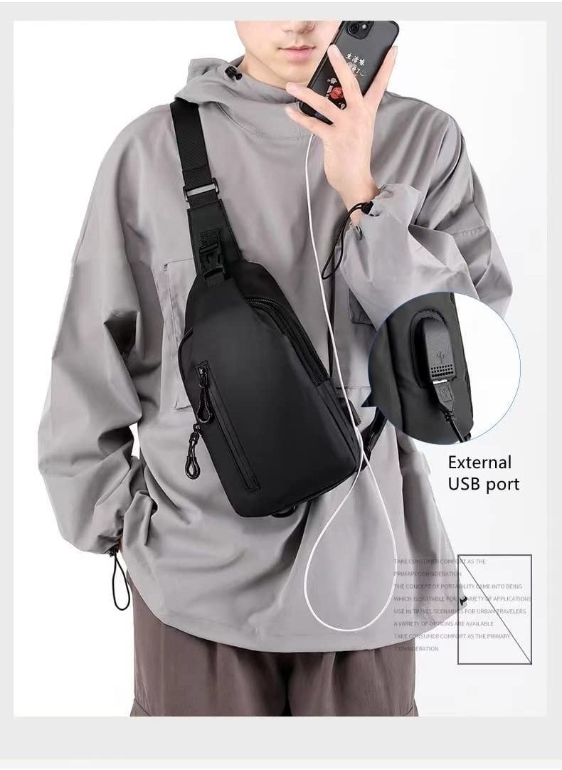 Skycare - Skycare Sling Crossbody Bag Small Shoulder Backpack for Men Waterproof Slim Chest Bags Casual Daypack for Travel Cycling - Image 1