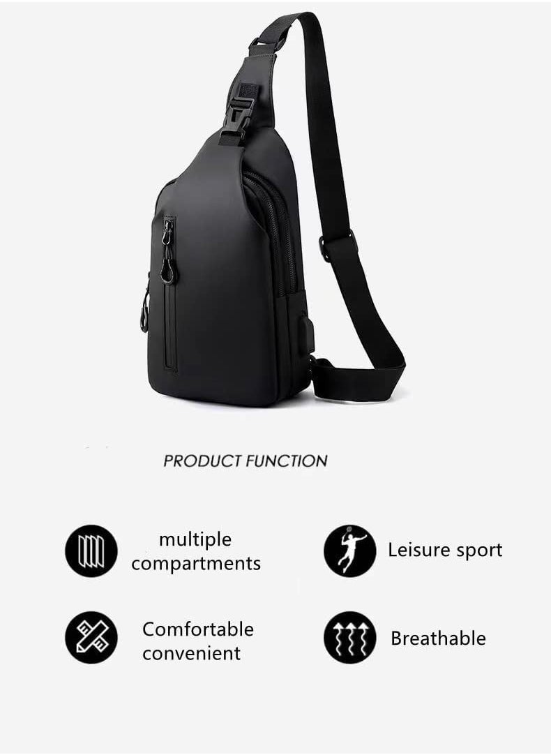 Skycare - Skycare Sling Crossbody Bag Small Shoulder Backpack for Men Waterproof Slim Chest Bags Casual Daypack for Travel Cycling - Image 1