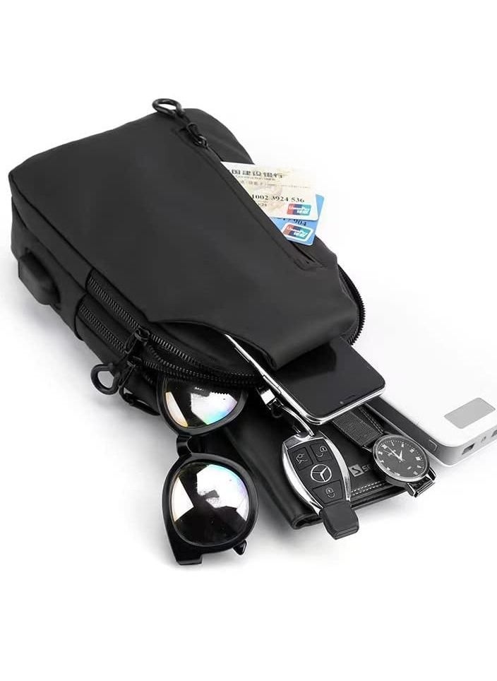 Skycare - Skycare Sling Crossbody Bag Small Shoulder Backpack for Men Waterproof Slim Chest Bags Casual Daypack for Travel Cycling - Image 1